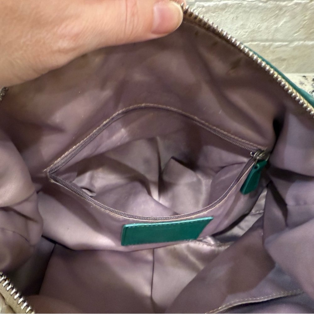 Coach EUC Ashley Teal & Tan Satchel - Picture 6 of 7